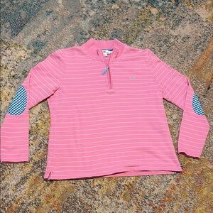 Vineyard Vines Women’s Pink Striped Quarter Zip